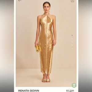 Cult Gaia Renata Gown Gold